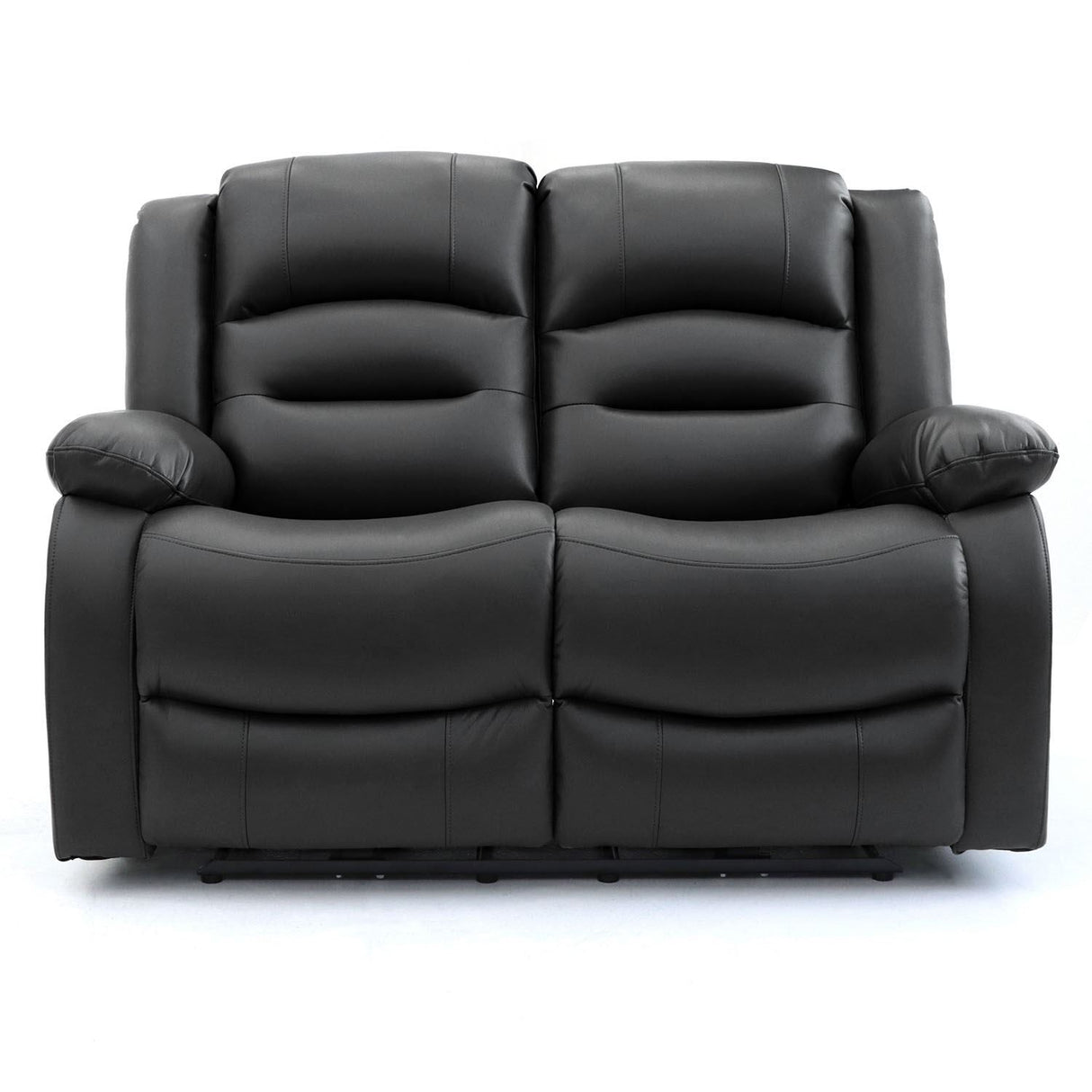 Black Leather Effect 2 Seater Electric Recliner Sofa
