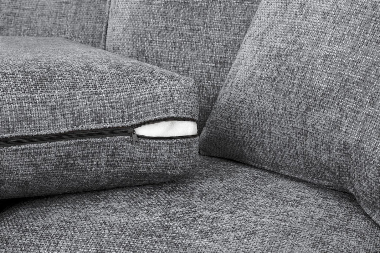 Grey Fabric Standard Back 3 Seater Sofa