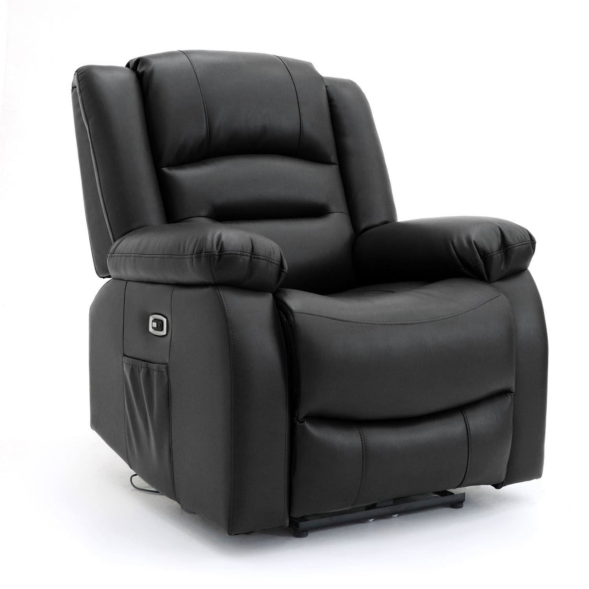 Black Leather Effect Electric Recliner Sofa Armchair