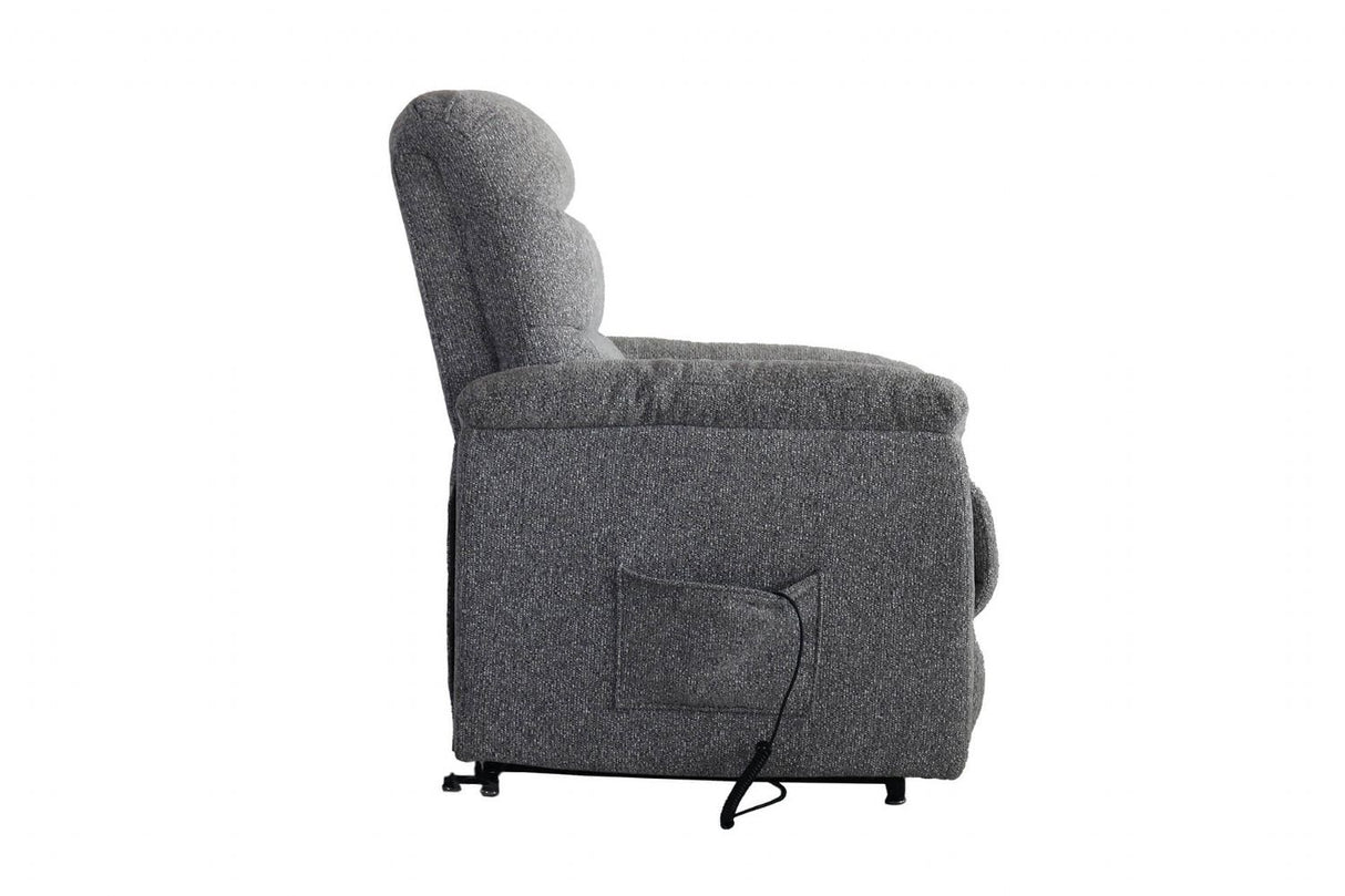 Grey Fabric Lift and Rise Recliner Chair with Lumbar Support