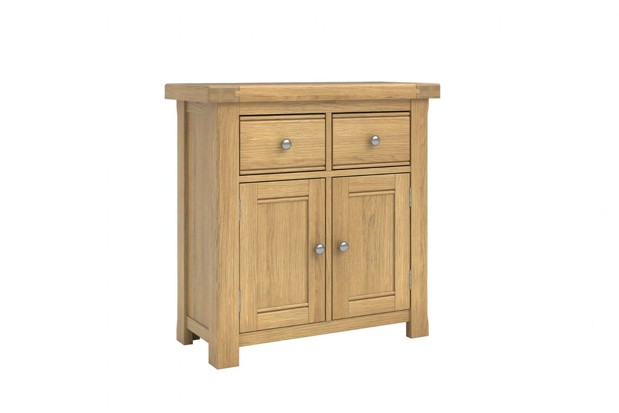 Natural Oak 2 Door 2 Drawer Small Traditional Sideboard
