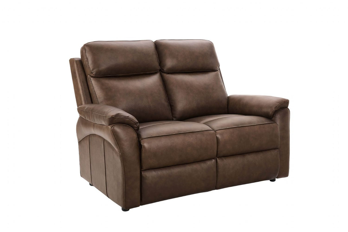 Brown Leather Upholstered 2 Seater Sofa