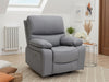 Grey Leather Quilted Back Electric Recliner Armchair