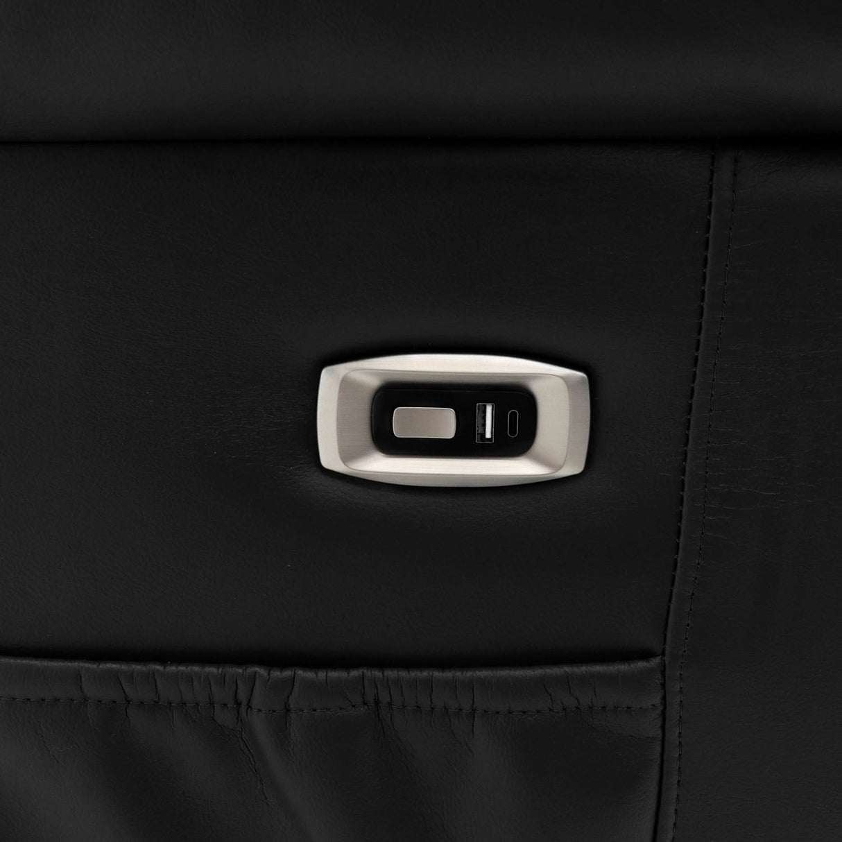 Black Leather Effect 2 Seater Electric Recliner Sofa