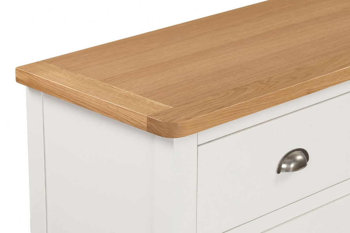 Cashmere Wooden 6 Drawer Dressing Chest with Oak Top