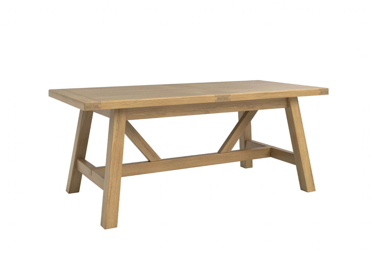 Natural Washed Oak Large Extending Dining Table 190 to 235cm