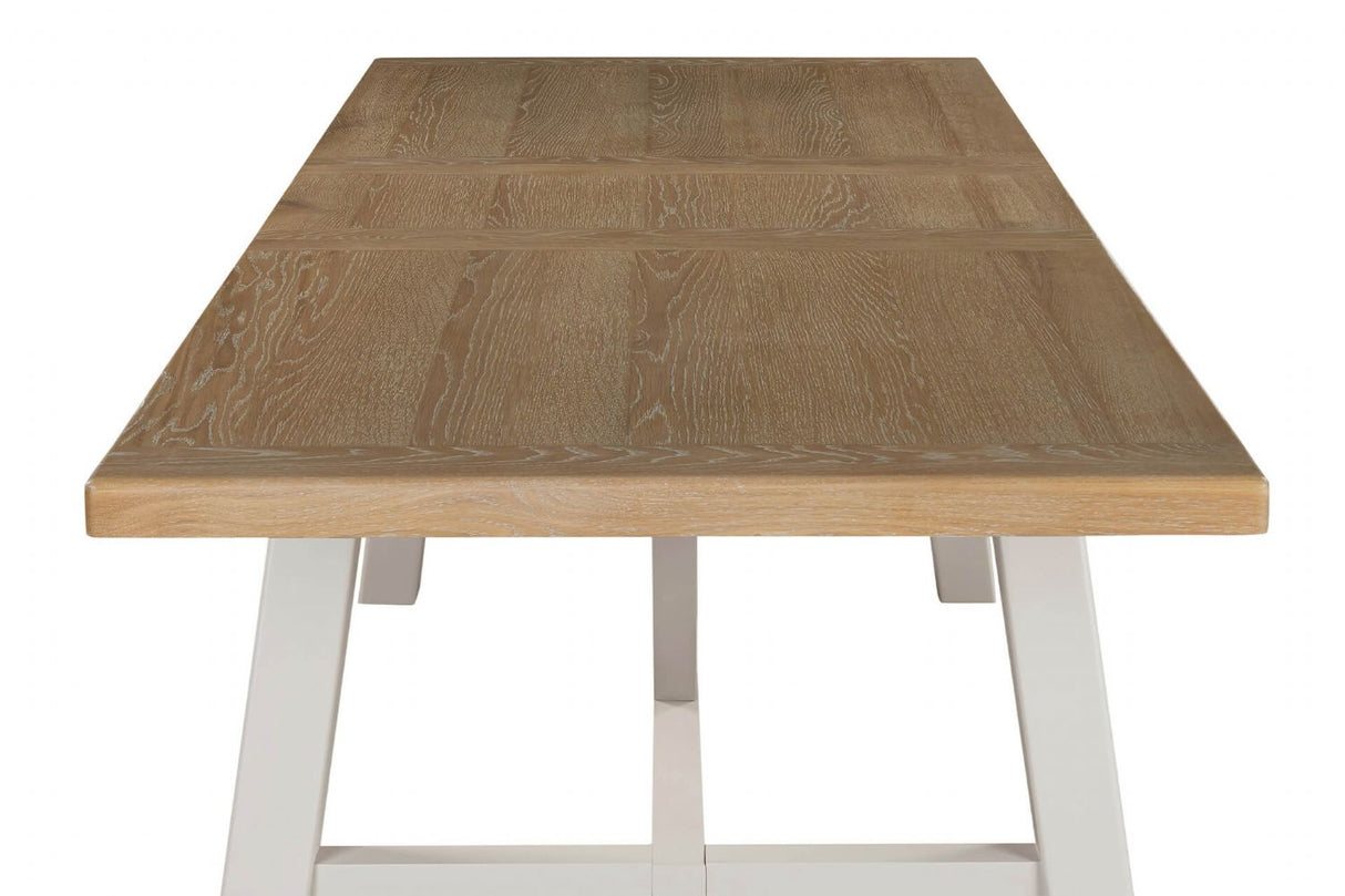 Taupe Wooden Oak Top Refectory Large Extending Dining Table