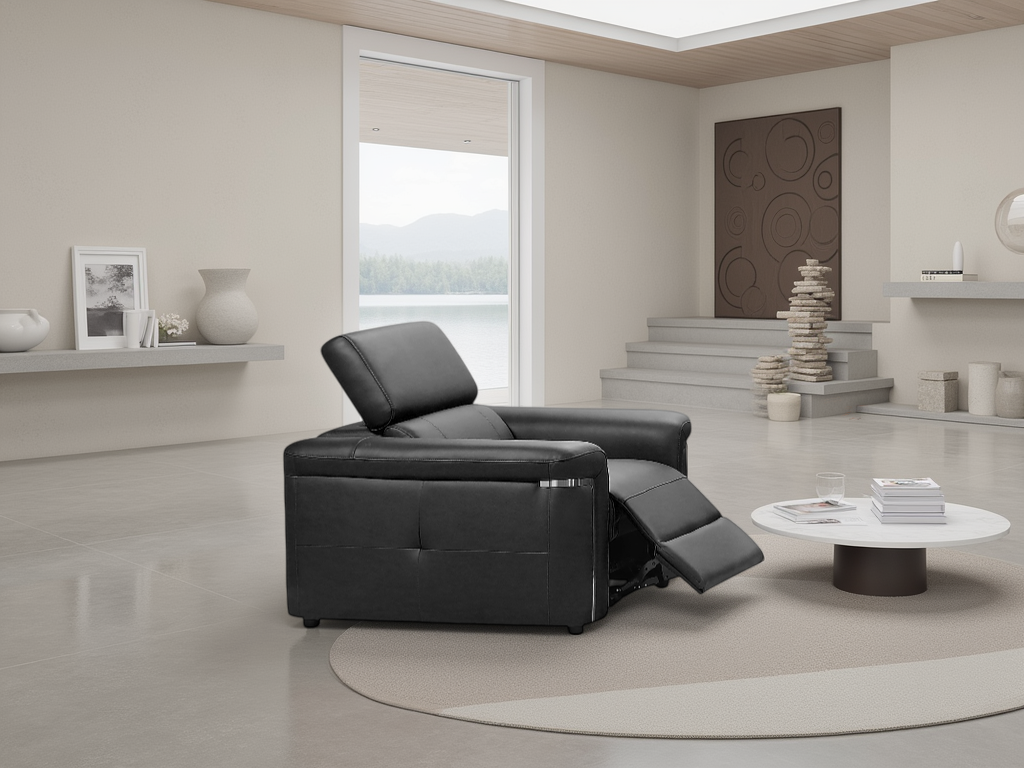 Somerville Electric Recliner Sofa Black Armchair - Ready2Go Furniture