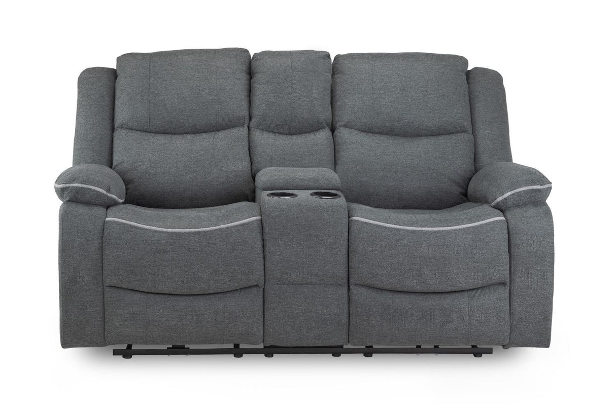 Graphite Fabric 2 Seater Electric Recliner Sofa
