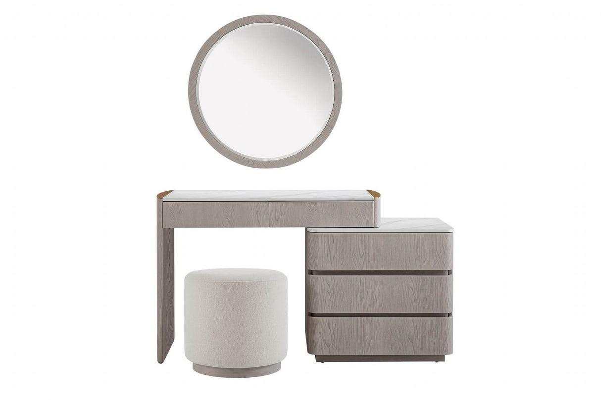 Mondello Dressing Table with Chest 5 Drawer Washed Oak