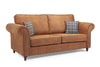 Tan Leather Effect Standard Back 3 Seater Sofa