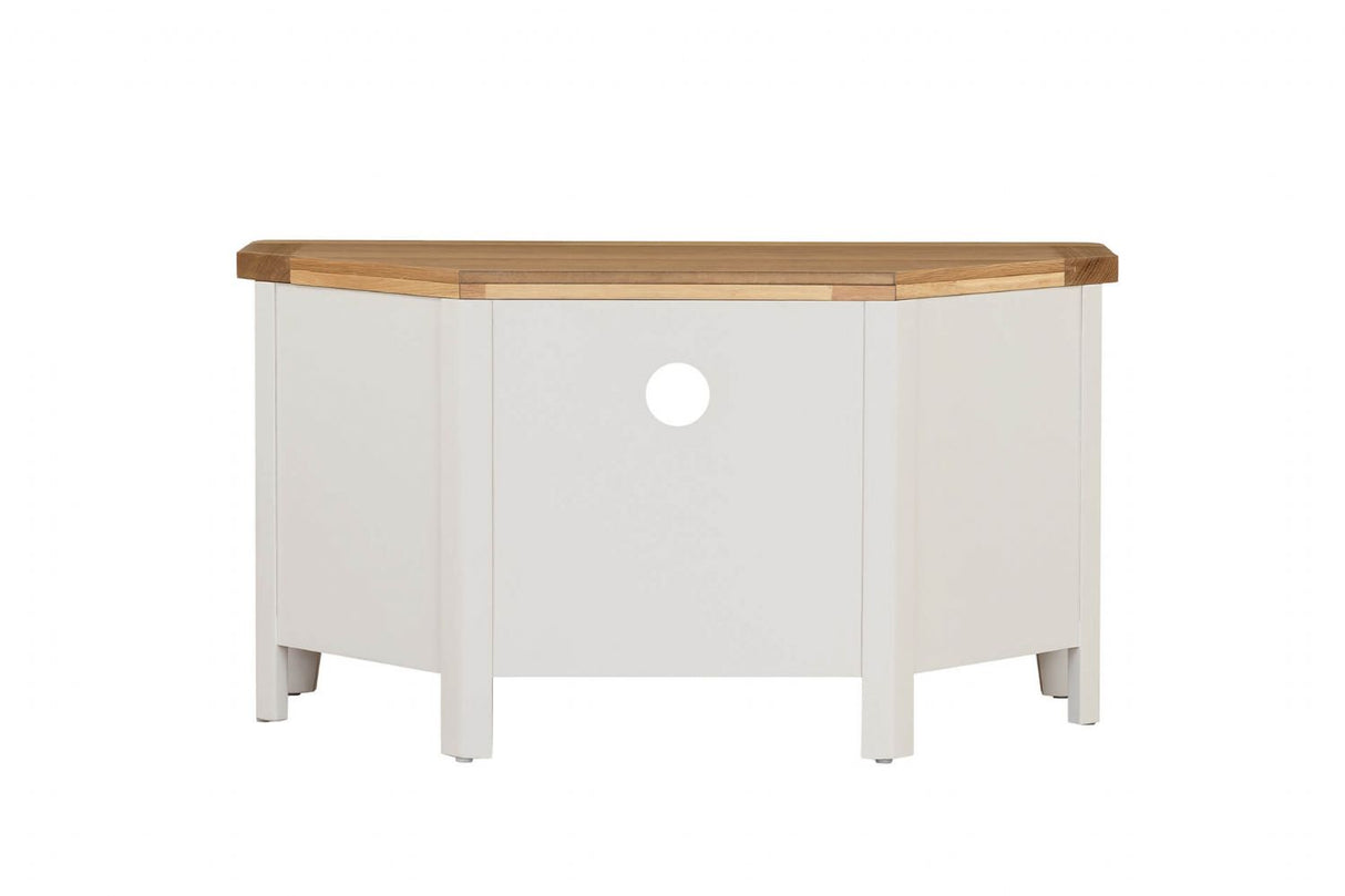 Cashmere Wooden 2 Drawer Corner TV Media Unit Oak Top
