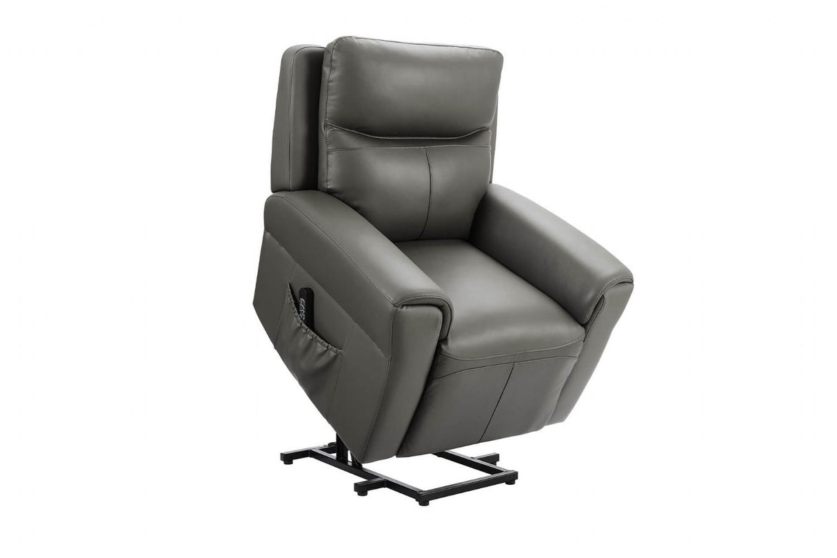 Ash Leather Lift and Rise Dual Motor Electric Recliner