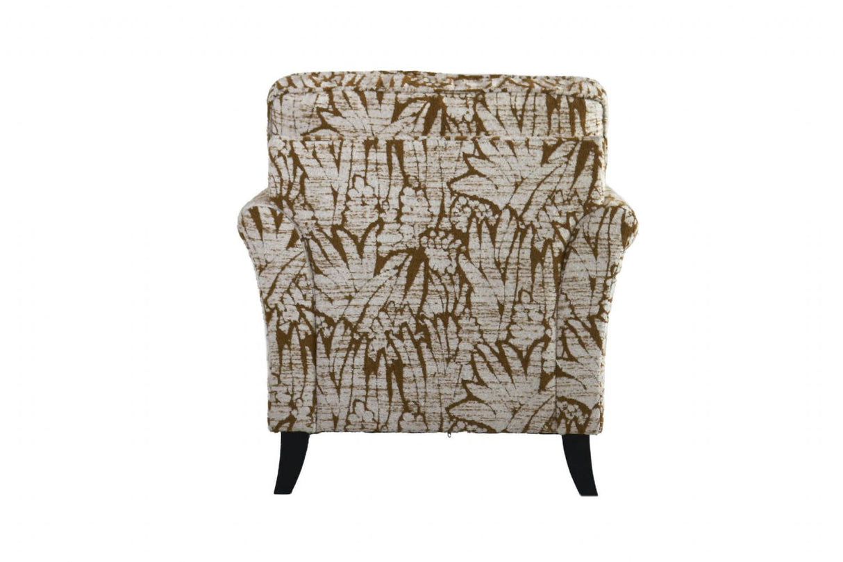 Mink Fabric Upholstered Accent Chair with Fared Arms