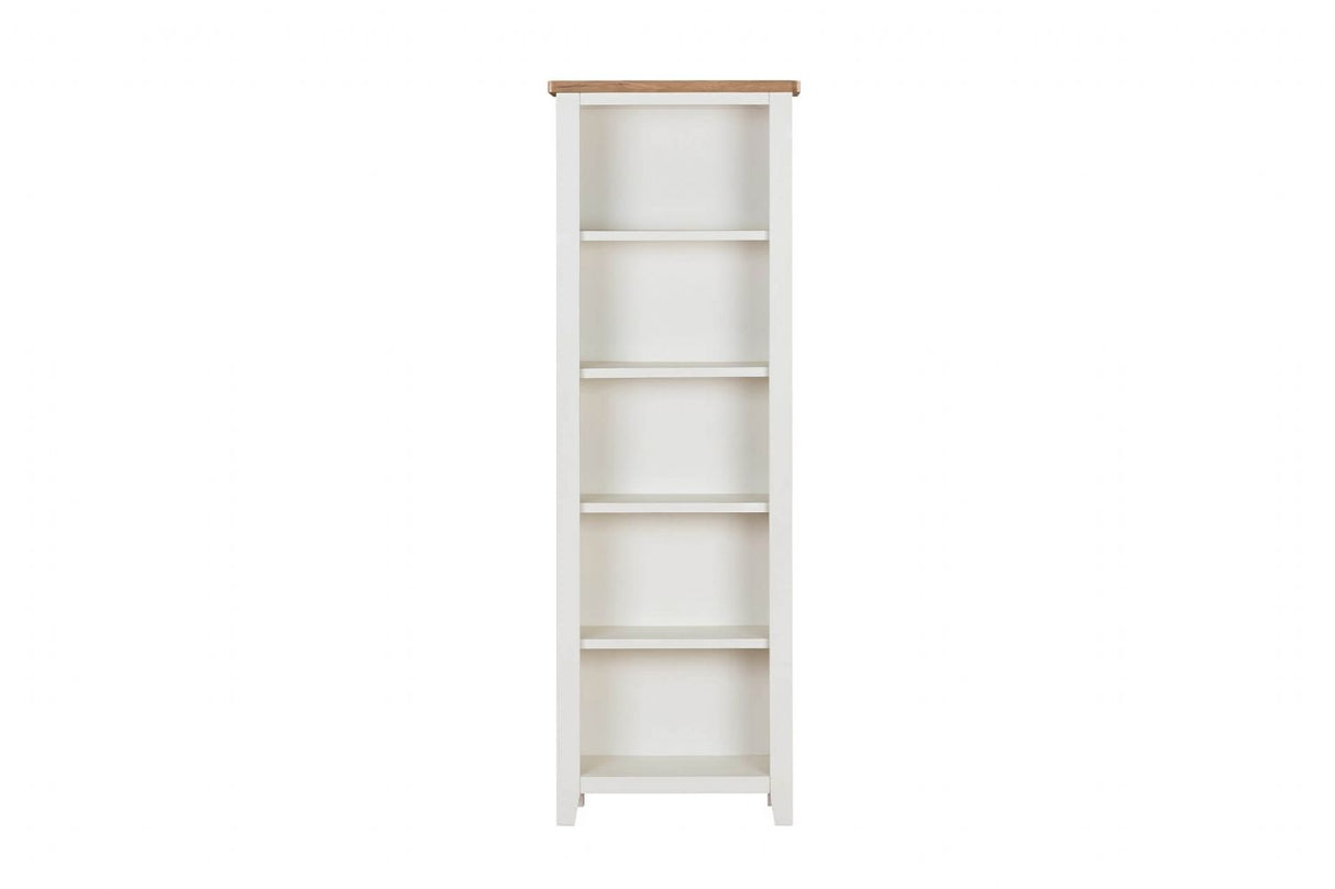 Cashmere Wooden Tall Narrow Open Bookcase Oak Top