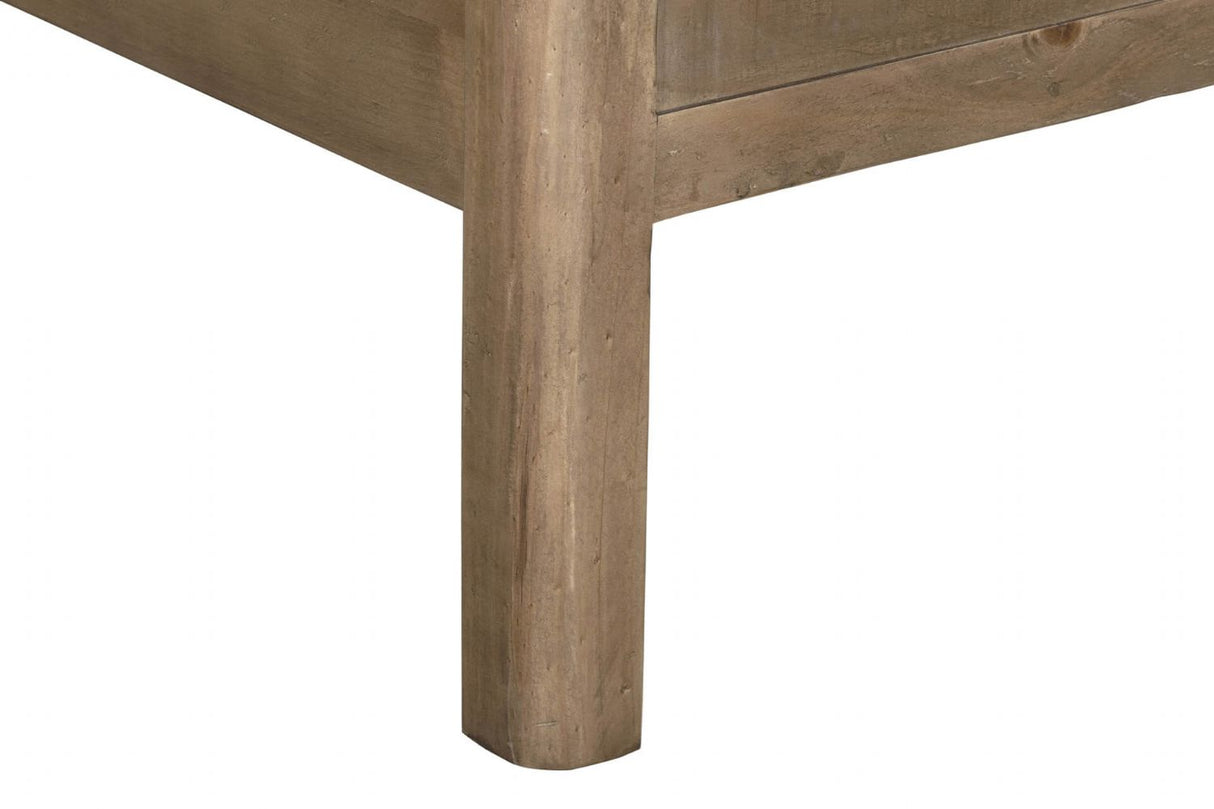 Rustic Pine Wooden King Size Bed Frame with Solid Legs