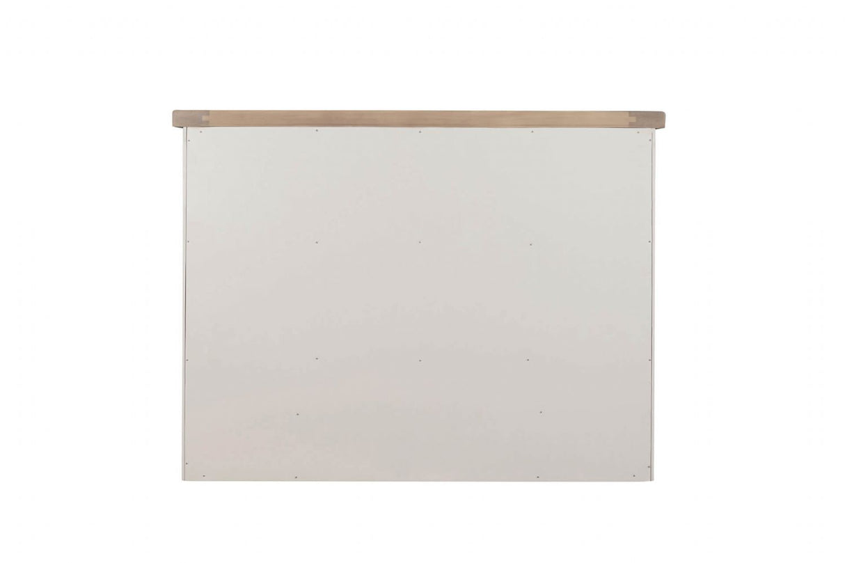 Taupe Wooden Larder Hutch Storage Washed Oak Top