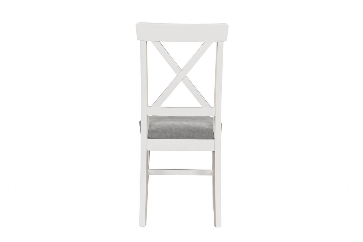 Cashmere Wooden Dining Chair Grey Fabric Padded Seat