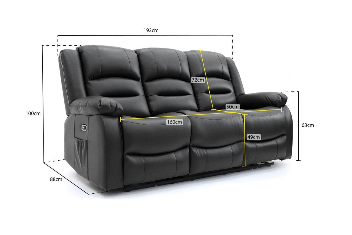 Lucca Electric Recliner Sofa 3 Seater
