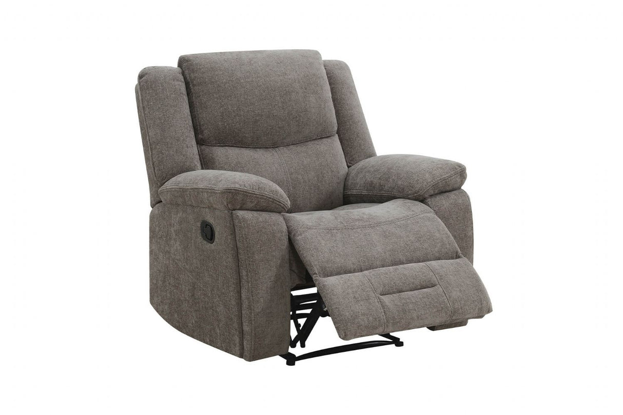 Mocha Linen Fabric Manual Recliner Chair
