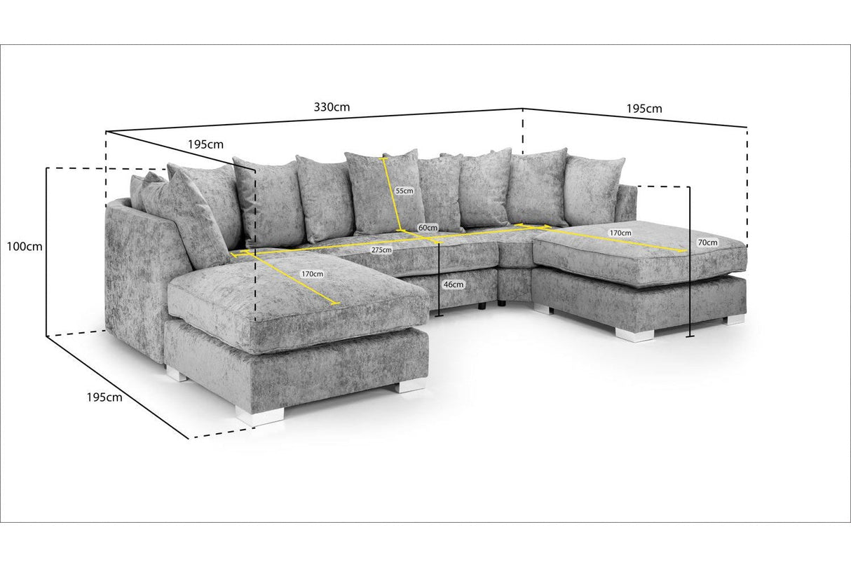 Fes Scatterback U Shape Corner Sofa – Spacious & Luxurious - Ready2GoFurniture