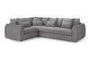 Grey Fabric Pillow Back Corner Sofa Left Hand Facing