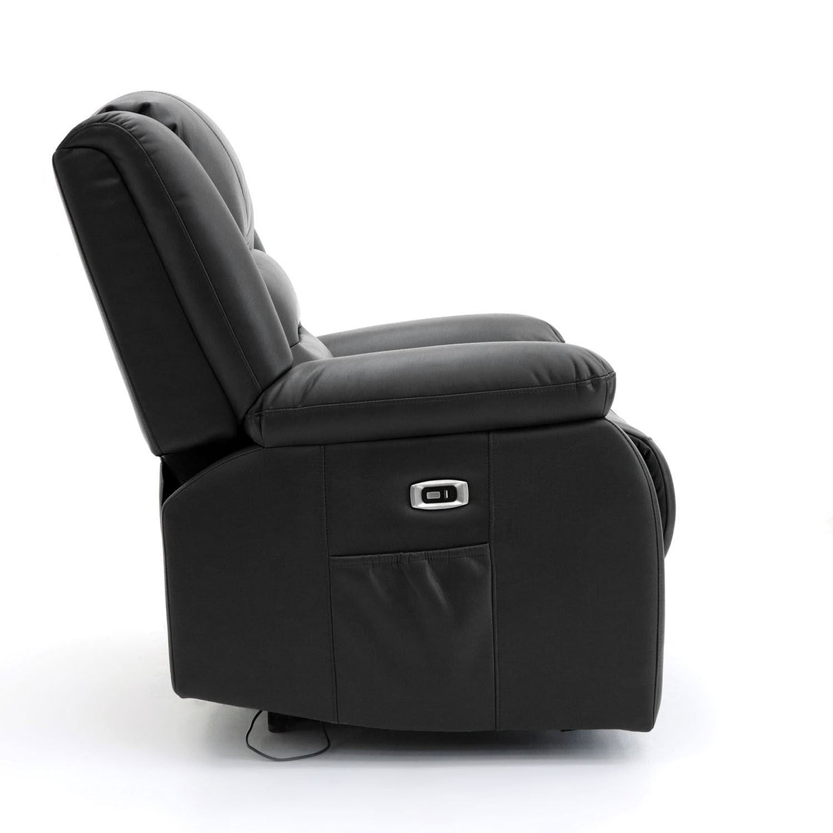 Black Leather Effect 2 Seater Electric Recliner Sofa