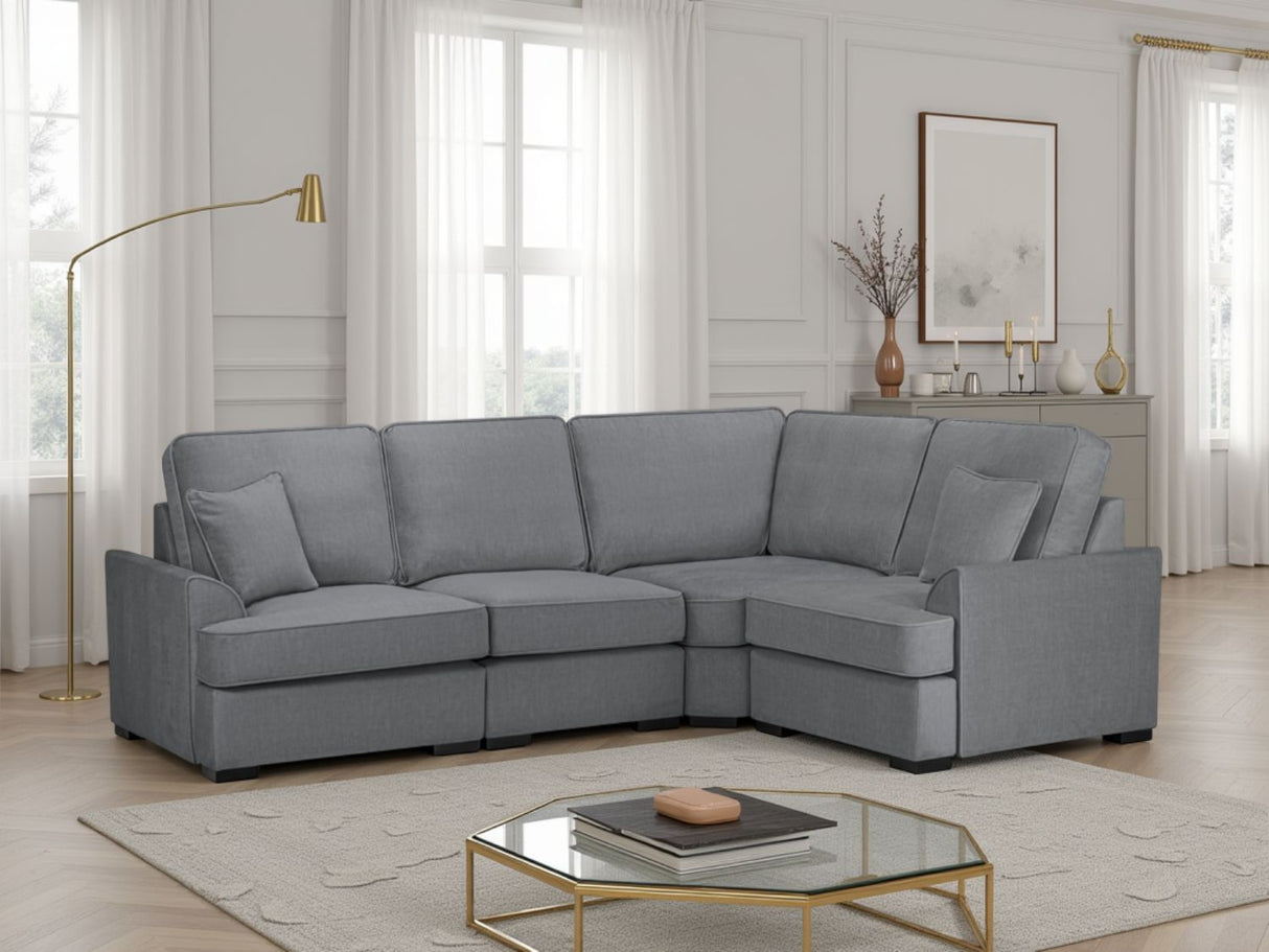 Grey Fabric Large Universal Corner Sofa