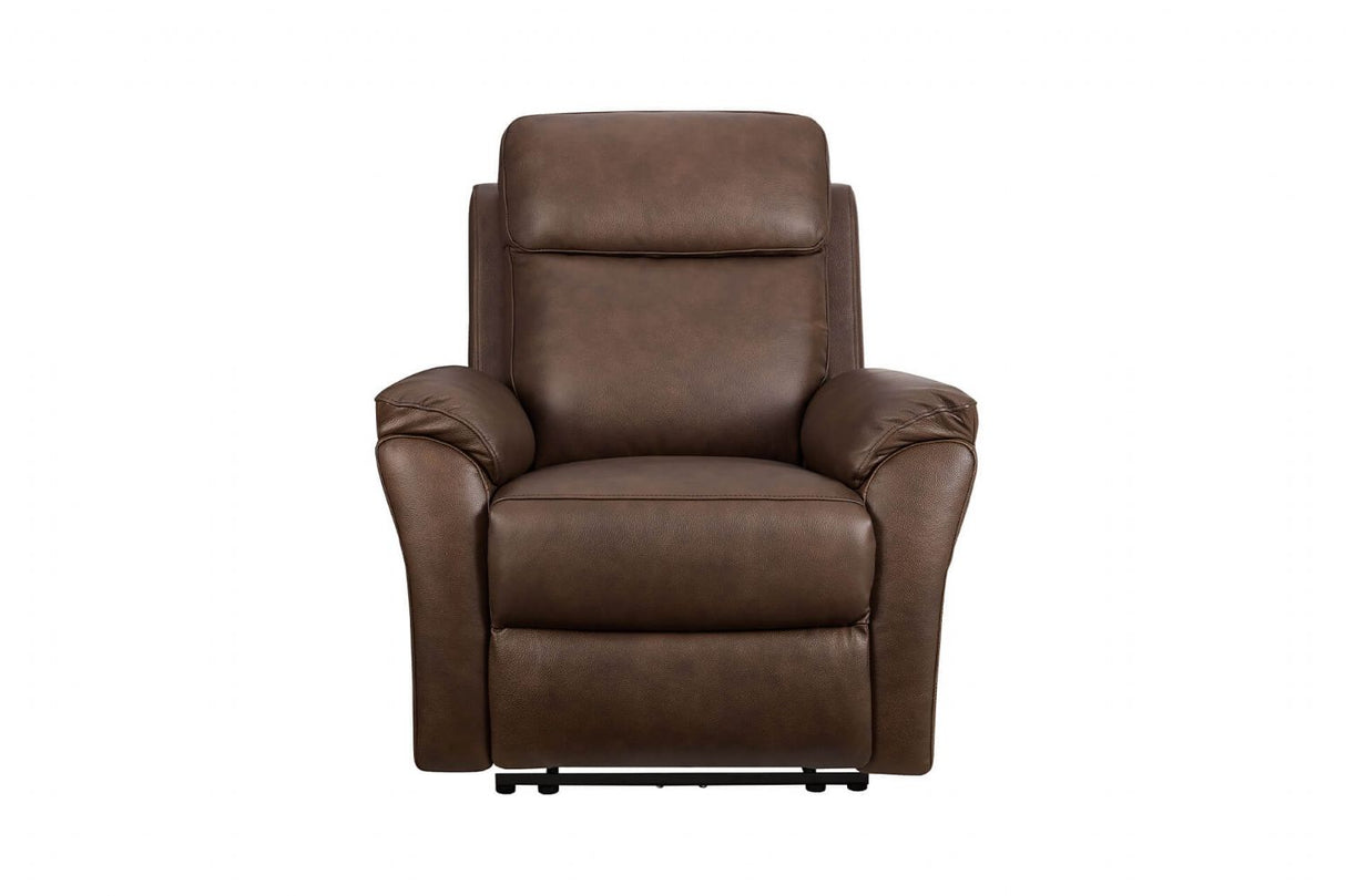 Brown Leather Upholstered Electric Recliner Chair