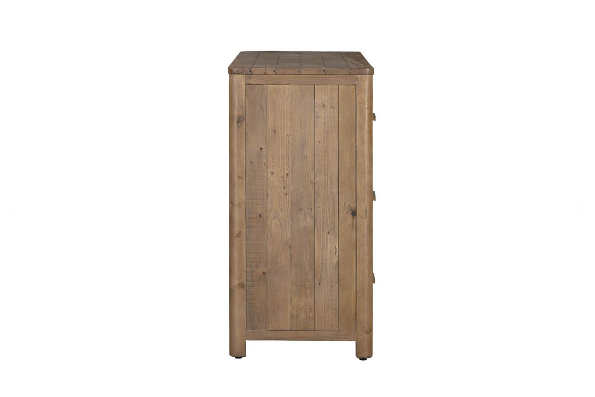 Rustic Wooden 3 Over 4 Drawer Dressing Chest
