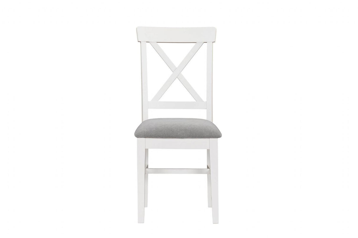 Cashmere Wooden Dining Chair Grey Fabric Padded Seat