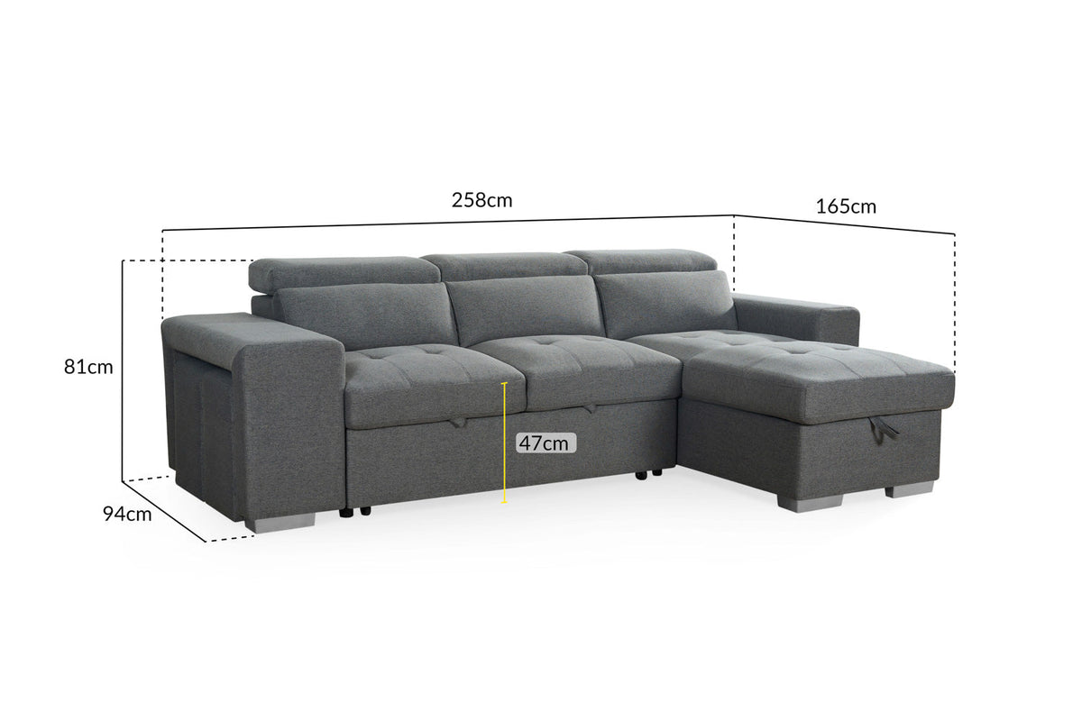 Artemis Sofabed Grey Universal Corner - Ready2Go Furniture
