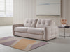 Beige Texture Fabric 3 Seater Sofabed with Tufted Arms