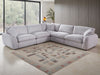 Beige Textured Fabric Large Corner Group Sofa