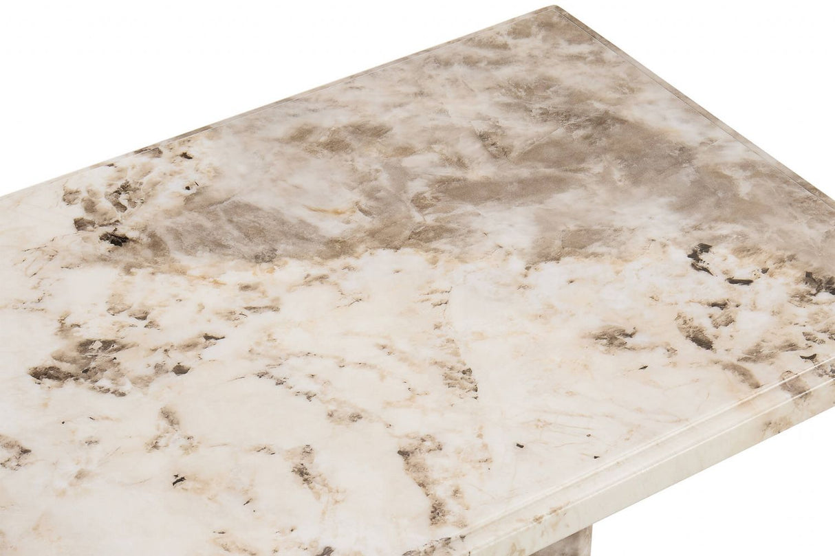 Mocha High Gloss Marble Rectangular Coffee Table