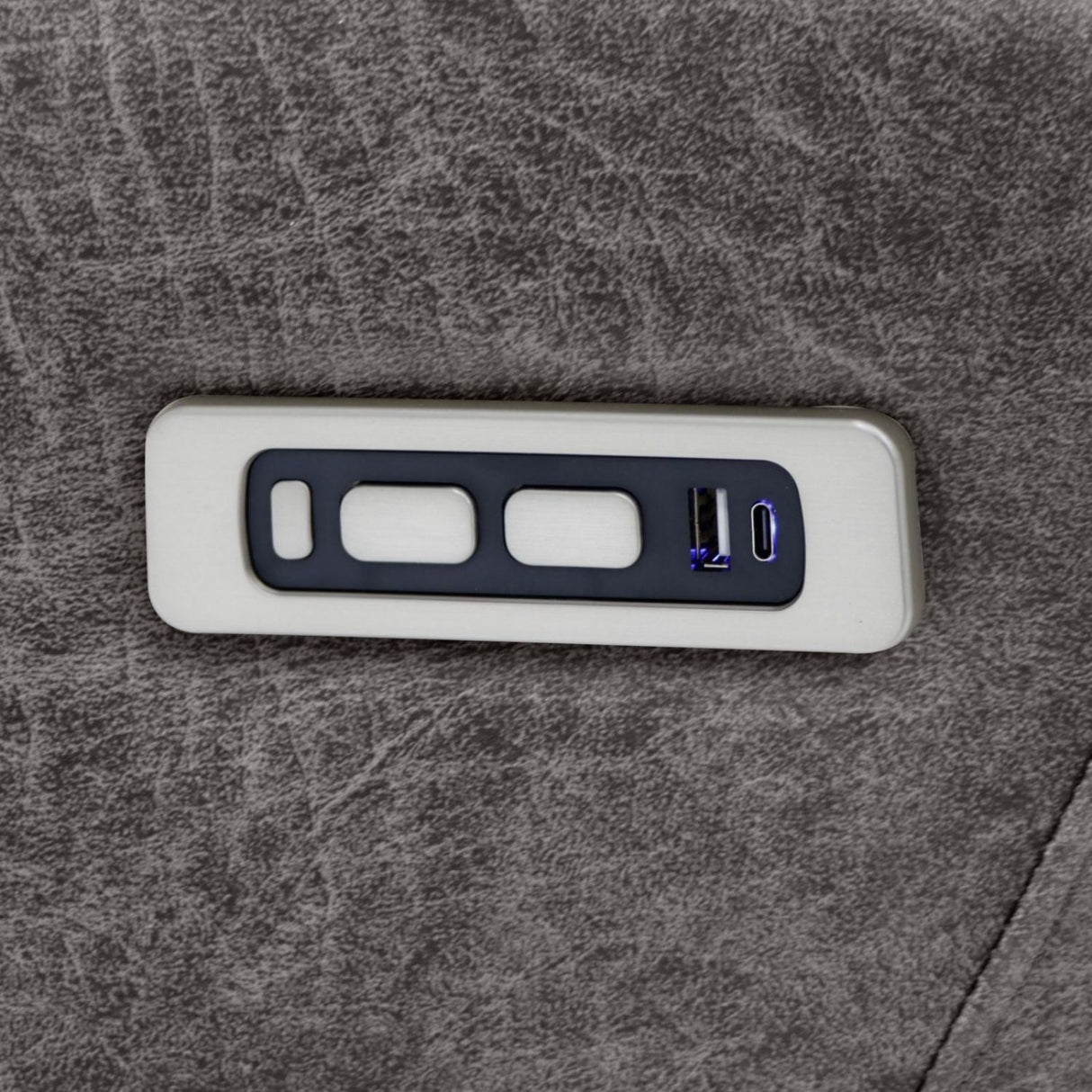 Brown Fabric 2 Seater Electric Power Recliner Sofa with LED