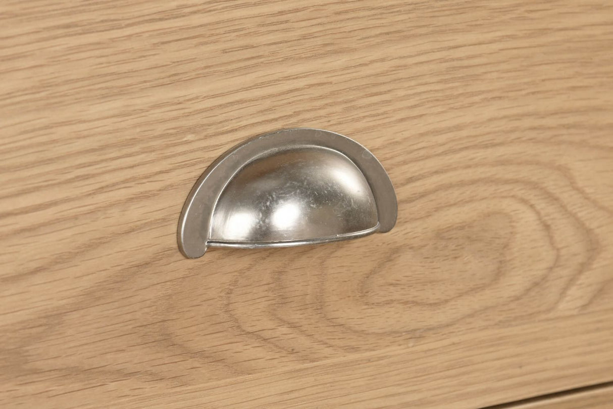 Natural Oak Narrow Chest of 5 Drawers Tallboy