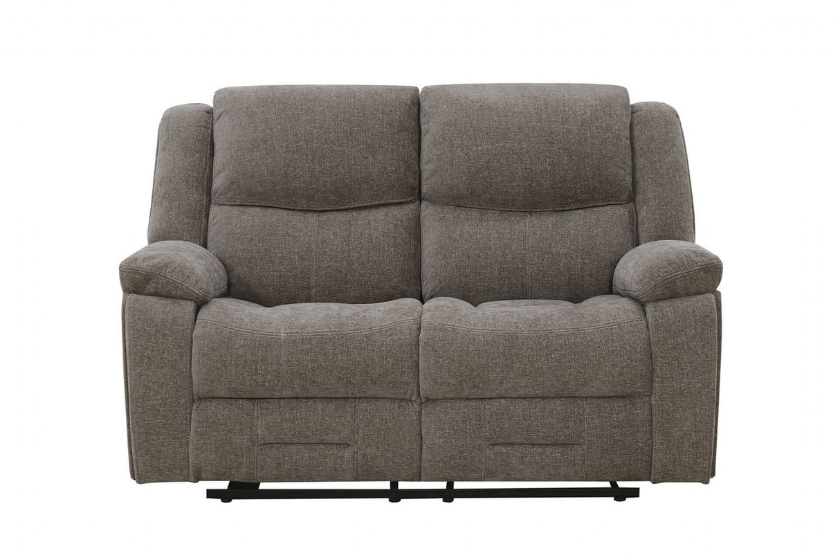Mocha Fabric 2 Seater Manual Recliner Sofa