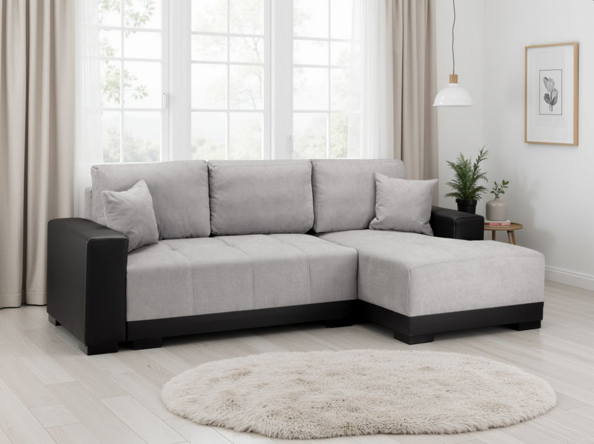 Cimiano Sofabed Black Grey Right Hand Facing Corner