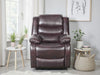 Brown Leather Effect Manual Recliner Armchair Padded Arms
