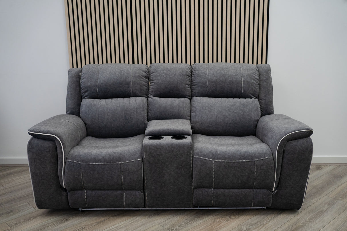 Harlow 3 & 2 Seater Electric Recliner Sofa Set – Grey Fabric
