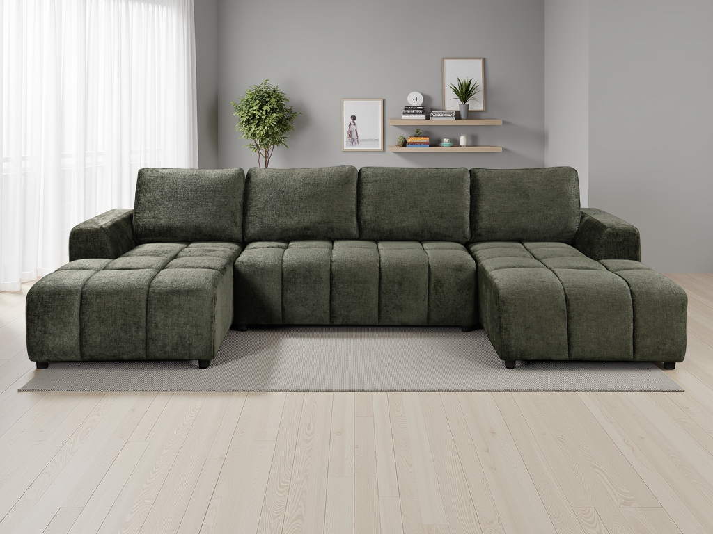 Shanghai Luxury Green U Shape Corner Sofabed