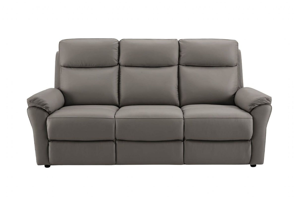 Truffle Leather Large 3 Seater Sofa with Cushioned Arms