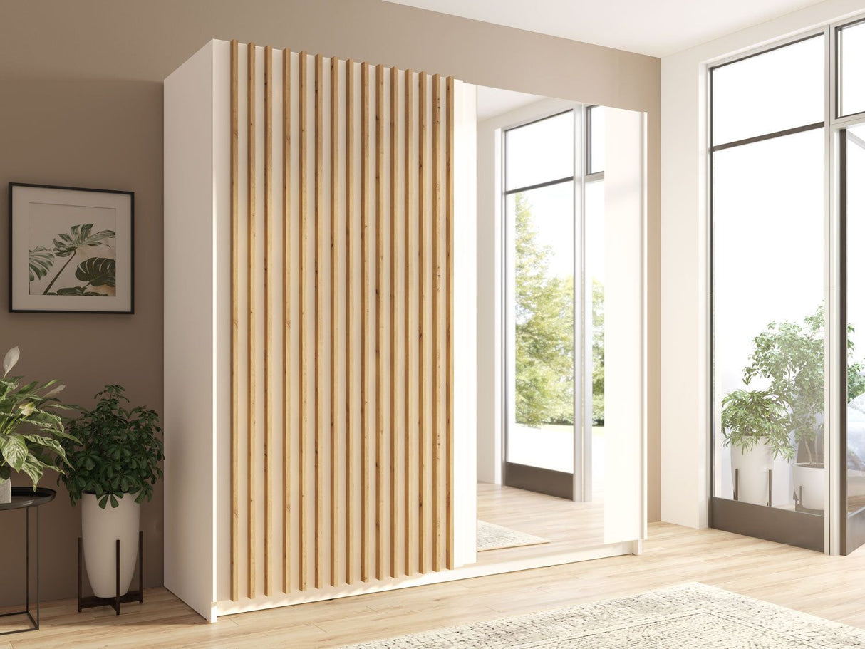 Dalia Sliding Wardrobe White Oak 200cm