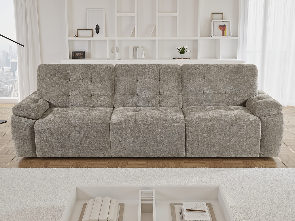 Dallas Electric Sofabed Mushroom 3 Seater - Ready2Go Furniture