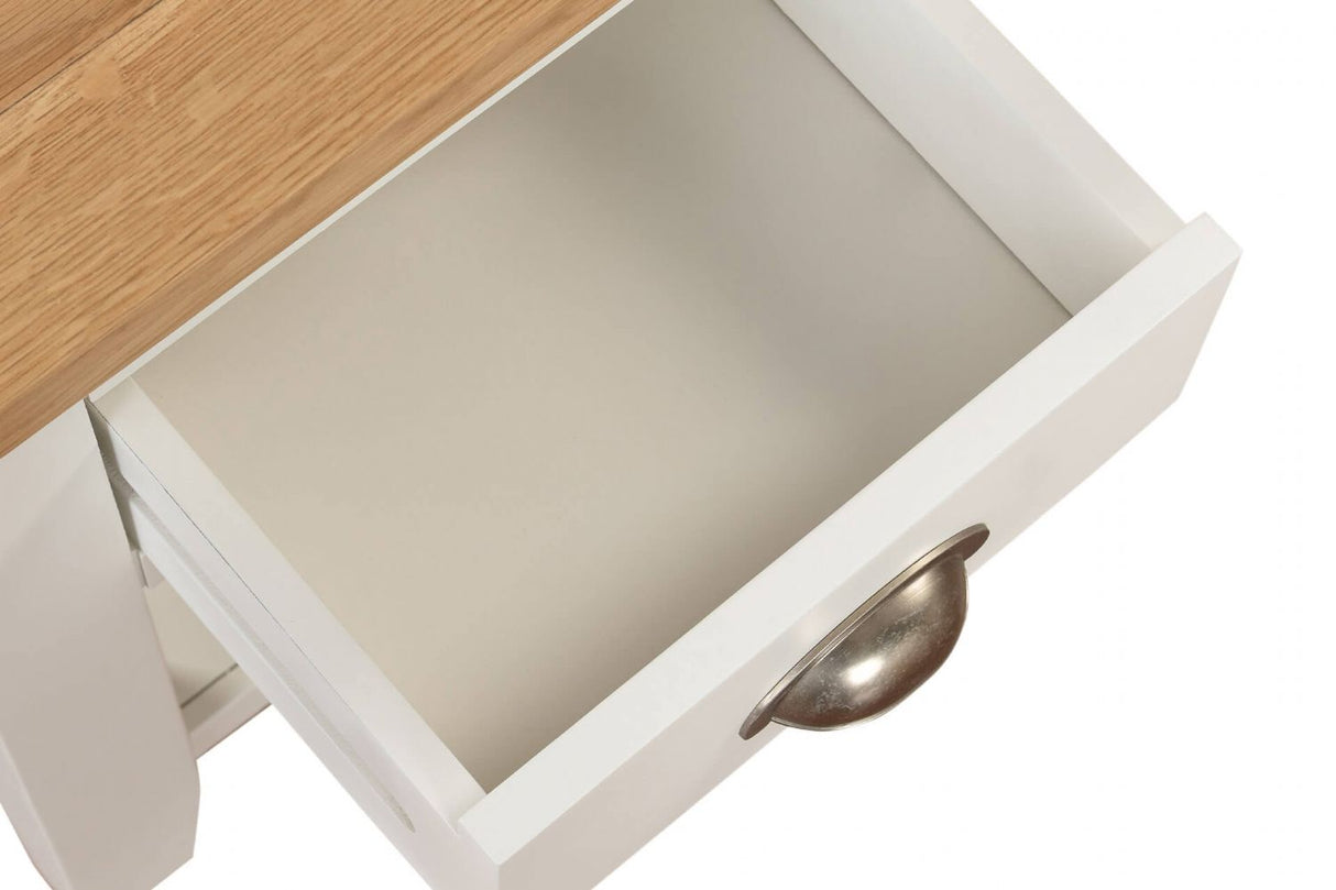Cashmere Wooden 1 Drawer Lamp Table with Oak Top