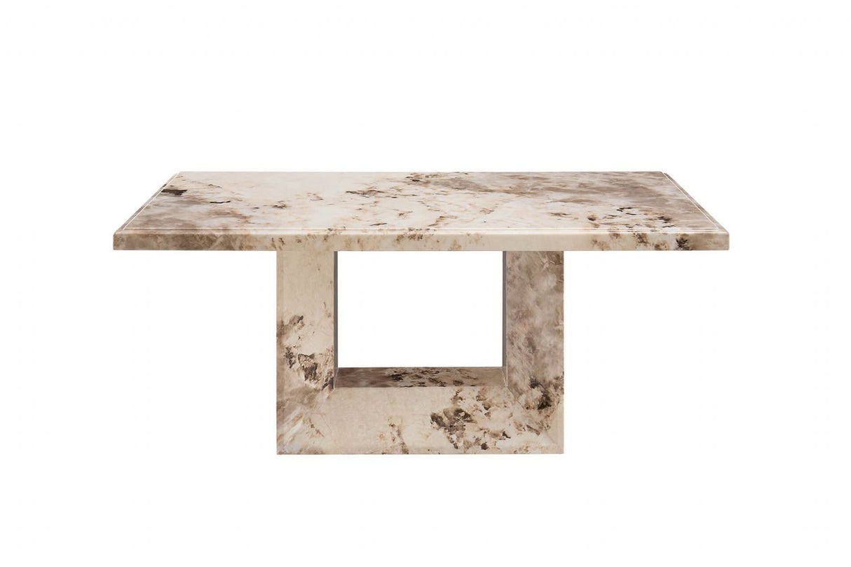 Mocha High Gloss Marble Rectangular Coffee Table
