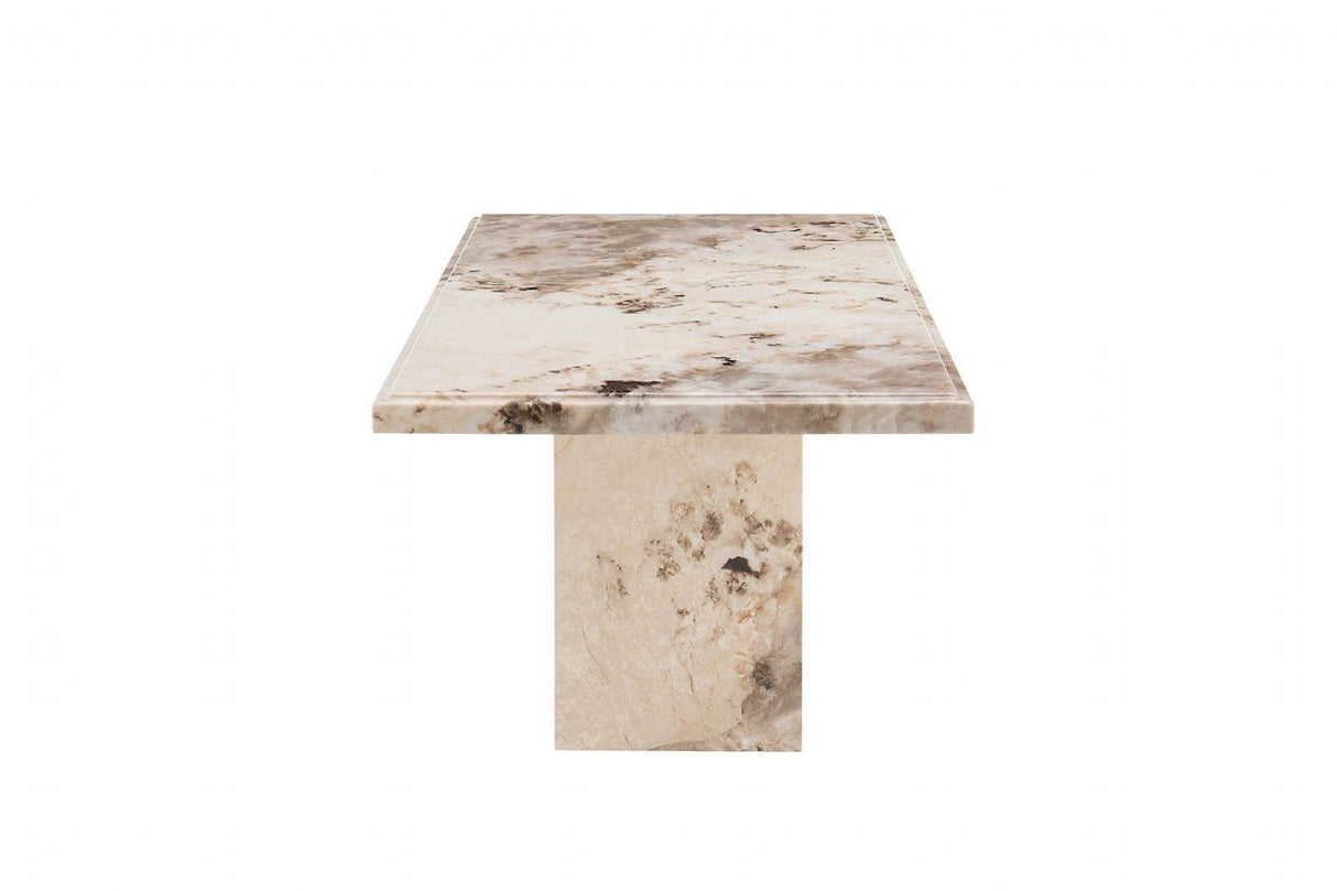 Mocha High Gloss Marble Rectangular Coffee Table