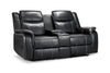 Galaxy Tech Recliner Sofa Black 2 Seater