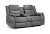 Galaxy Tech Recliner Sofa Grey 2 Seater
